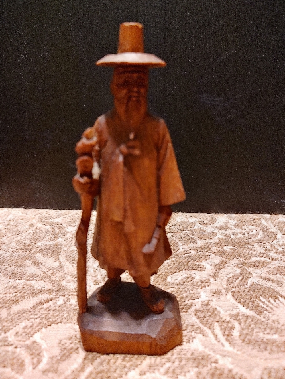 🔸⛩️🔸Intricate Artist Signed Antique Vtg Hand Carved Asian Oriental Figurine - Picture 5 of 10